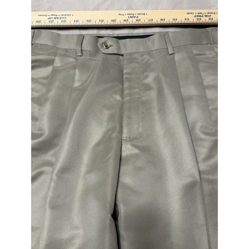 PERRY ELLIS PORTFOLIO Men's Tan Pleated-Front Classic-Fit Dress Pants SZ 33x29‎
